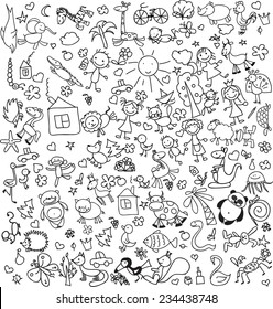 Vector children's drawings 