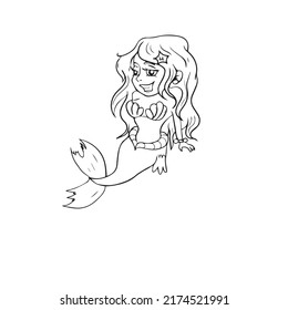 Vector children's hand- drawn drawing , for banners, postcards , stickers ,on a white isolated background .Cute girls for horoscope