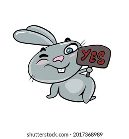 Vektorkinderurlaubsdesign auf weißem, isoliertem Hintergrund für Postkartenbanner.Funny und süß mit einem Zeichen und Text ja, Aufkleber.