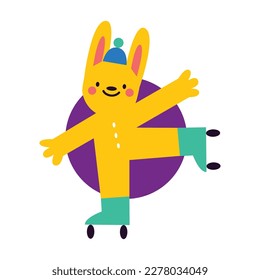 Vektorgrafik für Kinder. Auf Rollen sonnig.