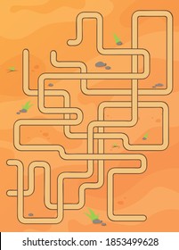 vector childrens illustration desert maze