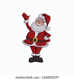 Vector children's illustration on hand-drawn,for banners stickers, Funny Santa Claus