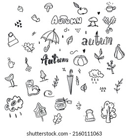 
Vector children's illustration on hand-drawn,for banners stickers, autumn