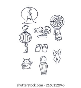 Vector children's illustration on hand-drawn,for banners stickers, a set of items