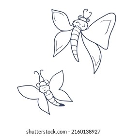 
Vector children's illustration on hand-drawn,for banners stickers,dragonfly