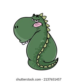 Vector children's image on a white isolated background for banners, postcards, stickers.Cute and funny dinosaur