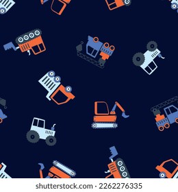 Vector children's pattern with cars. Vector cars for children's clothes, wallpapers, packaging.