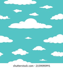 Vector Children's pattern - Clouds in the blue sky