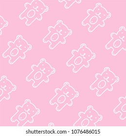 Vector children's pattern made of bears. Ideal for greeting cards, wallpapers, gift paper, cobwebs, textiles, backgrounds