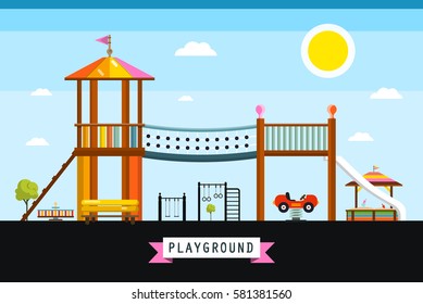 Vector Children's Playground Cartoon