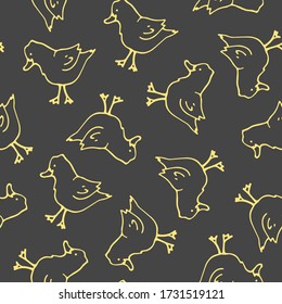 vector children's seamless pattern with hand-drawn cartoon ducks. it can be used as Wallpaper, background, print, textile design, notebooks, phone cases, packaging paper, and more. cute ducklings