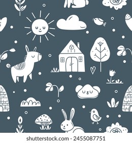 Vector Children's Seamless Pattern Kid Baby Print