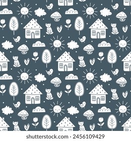 Vector Children's Seamless Pattern Kid Baby Print