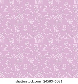 Vector Children's Seamless Pattern Kid Baby Print