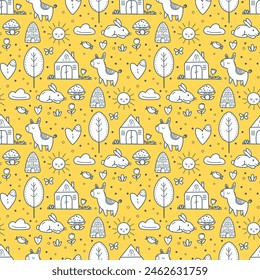 Vector Children's Seamless Pattern Kid Baby Print