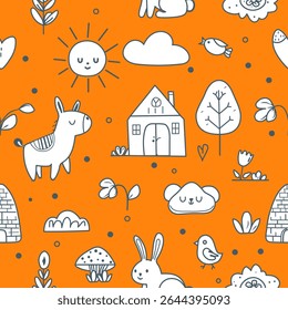 Vector Children's Seamless Pattern Kid Baby Print