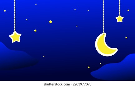 vector children's theme night background.