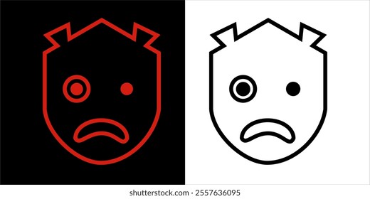 Vector of a child's face to judge something