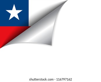 Vector - Chile Country Flag Turning Page