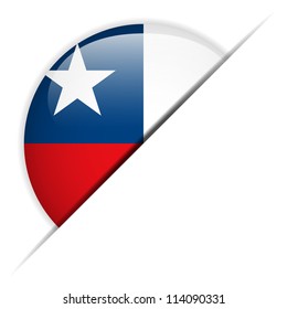 Vector - Chile Flag Glossy Button