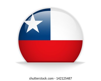 Vector - Chile Flag Glossy Button