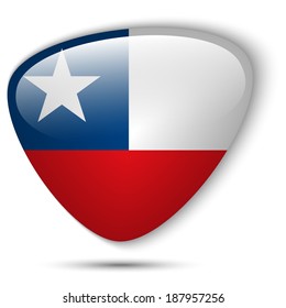 Vector - Chile Flag Glossy Button