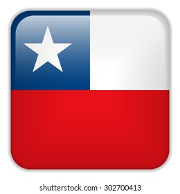 Vector - Chile Flag Smartphone Application Square Buttons