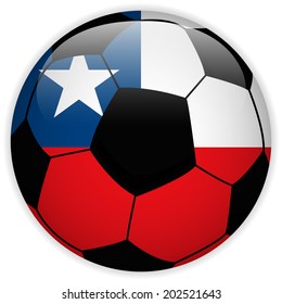 Vector - Chile Flag with Soccer Ball Background