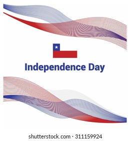 Vector Chile Independence Day 18 September Celebration Card. abstract lines background.  Illustration