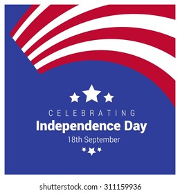 Vector Chile Independence Day 18 September Celebration Card. Illustration