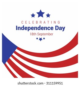 Vector Chile Independence Day 18 September Celebration Card. Illustration