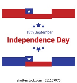 Vector Chile Independence Day 18 September Celebration Card. Illustration