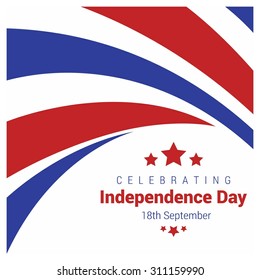 Vector Chile Independence Day 18 September Celebration Card. creative flag lines composition Illustration