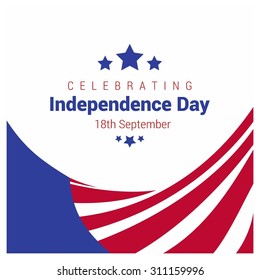 Vector Chile Independence Day 18 September Celebration Card. creative flag composition Illustration