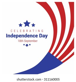 Vector Chile Independence Day 18 September Celebration Card. abstract lines background.  Illustration