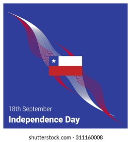 Vector Chile Independence Day 18 September Celebration Card. abstract lines background. Illustration