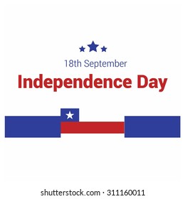 Vector Chile Independence Day 18 September Celebration Card. Illustration