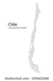 Vector Chile map country. Chilean republic icon illustration, santiago America world.