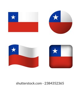 Vector Chile National Flag Icons Set