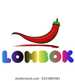 Vector chili logo design Lombok Indonesia 