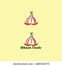 vector of chili and onions for the food business