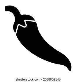 Vector Chili Pepper Glyph Icon Design
