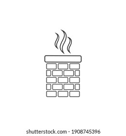 Vector chimney line icon in flat style