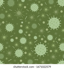 Vector China Coronavirus Seamless Background. Background With Coronavirus Bacterias