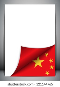 Vector - China Country Flag Turning Page