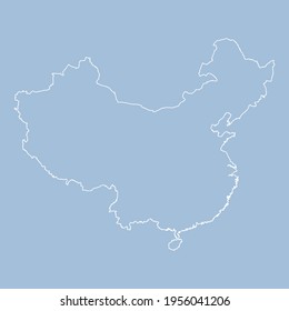 Vektor-China-Länderrahmen, isoliert auf dem Hintergrund. State Template asian kontinent Land für Muster, Bericht, Infografik, Hintergrund. Konzept des asiatischen Nationalzeichens
