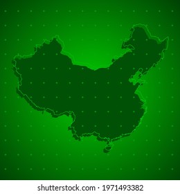 Vector China country outline border map isolated on background. State template asian continent country for pattern, report, infographic, backdrop. Asia nation sign concept