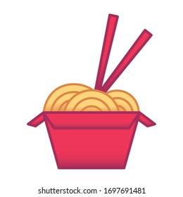 Vector China Cute Cartoon Caja de fideos aislada