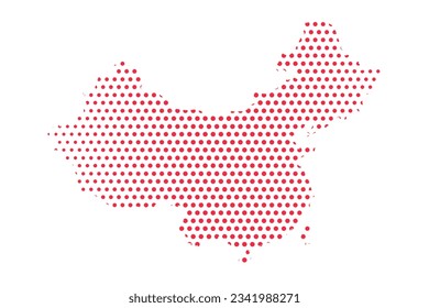 Vector China Dotted Map Illustration, kann für Geschäftsdesigns, Präsentationen oder alle geeigneten Designs verwendet werden.