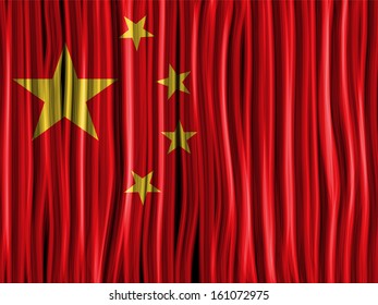 Vector - China Flag Wave Fabric Texture Background